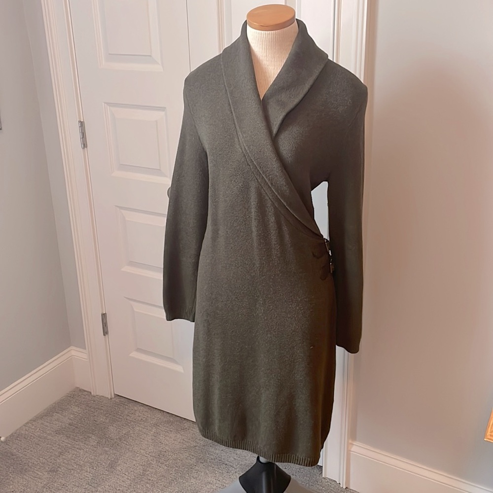 Lauren Ralph Lauren olive green sweater dress size Large